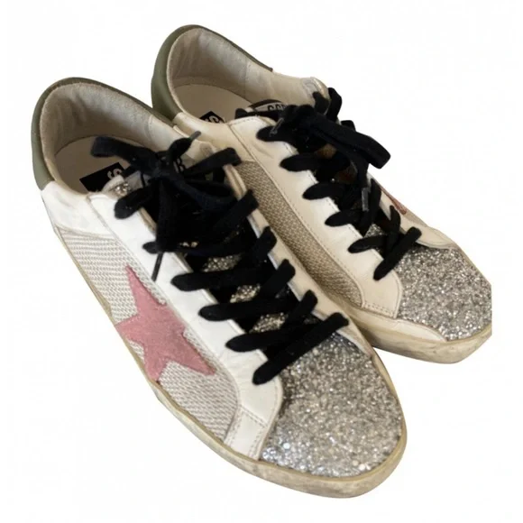✅TRADE✅Superstar Glitter Mesh Low-Top Sneakers GGDB 38 - Picture 9 of 15